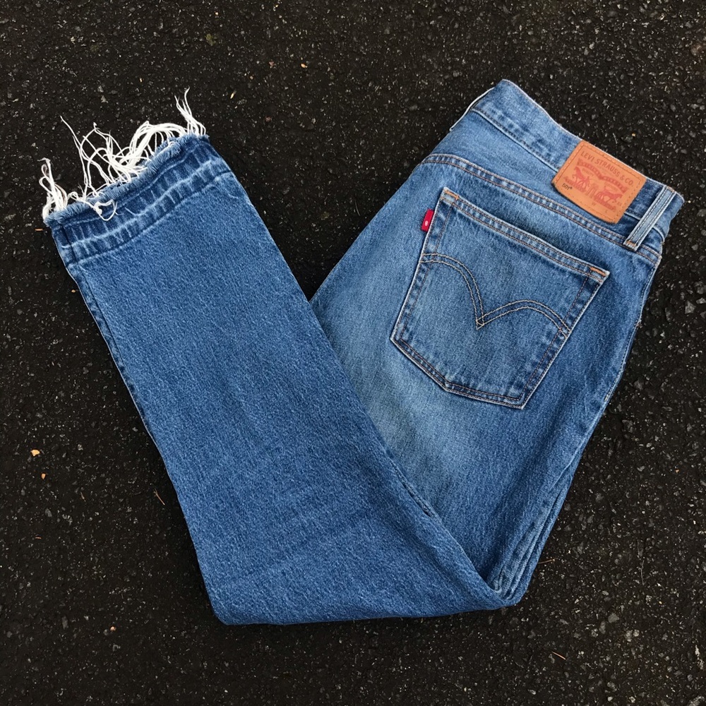 Levis 501 Frayed Hem Blue Denim W 31 L 32